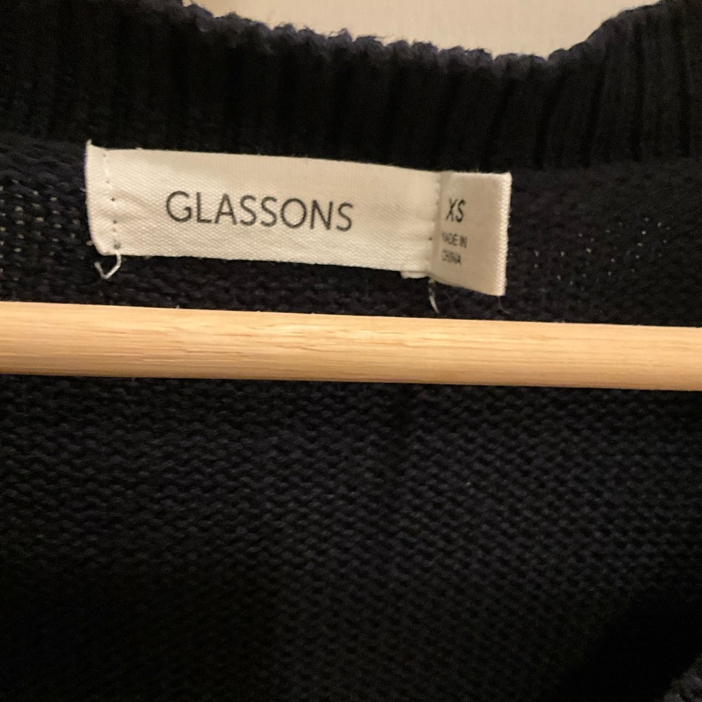 Sweater 100% cotton oversized V neck black or navy - Picture 2 of 4